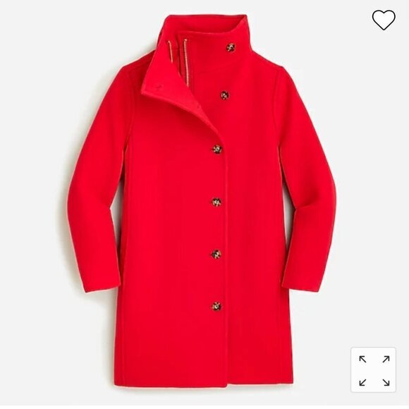 J. Crew Villa coat in Italian stadium cloth BA538 Red 24 wool - Picture 2 of 7